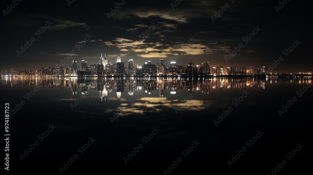 Obraz premium Stunning nighttime cityscape of warsaw, poland s capital, drenched in urban lights and vibes