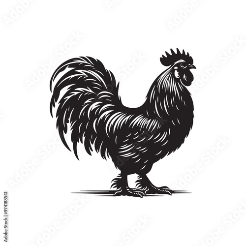 Creative hen silhouette for innovative design work - Hen black vector
