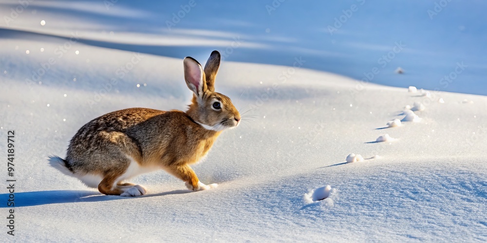 A furry brown blur moves quietly through the snow, leaving behind a trail of distinctive footprints and pellets, A furry brown blur moves quietly through the snow, leaving behind a trail of distinctive footprints and pellets,