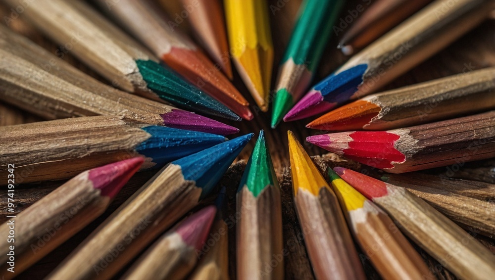 pencils in a row