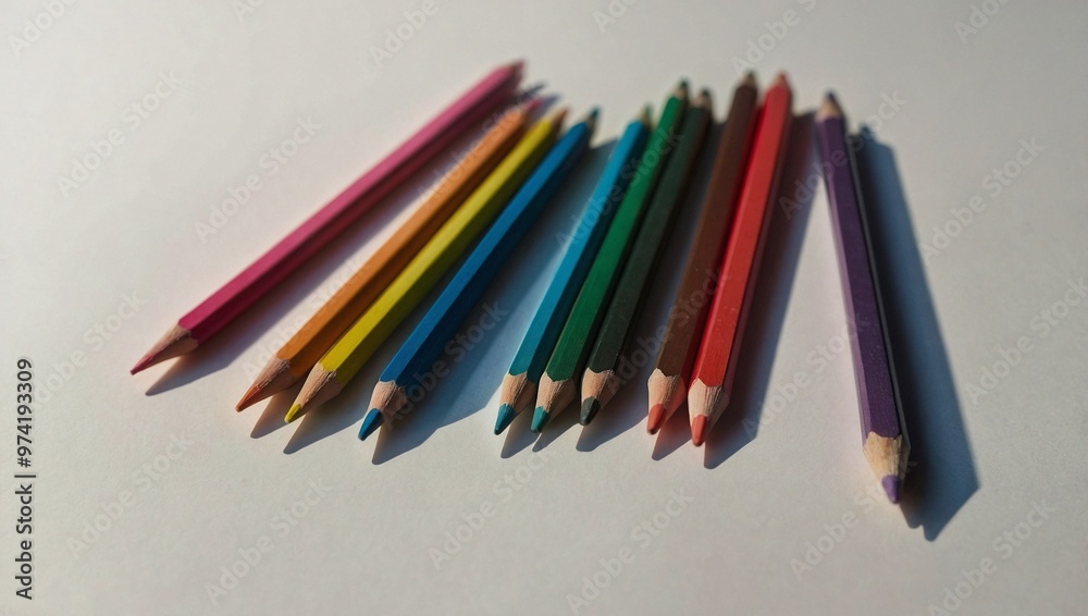 pencils on a white background