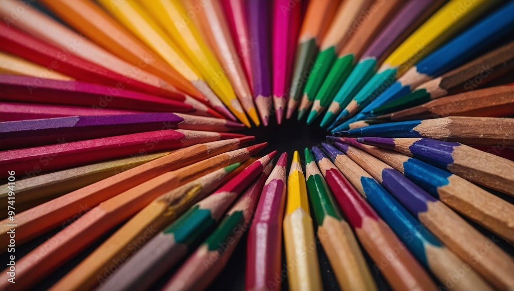 pencils on white background