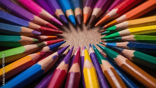 Obraz na płótnie color pencils isolated on white background w salonie