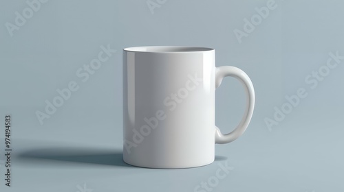 Simple and Versatile White Ceramic Mug Mockup for Custom Branding, Product Packaging, and Professional Design Presentation on a Clean, Minimalist Background