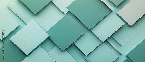  Background with simple, overlapping layers of rectangles in soft greens and blues, symbolizing investment and business.