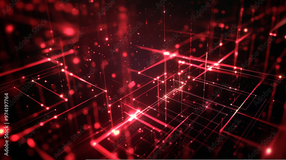 spider web with dew drops, technology abstract neon light background, empty space scene, spotlight, dark night, 