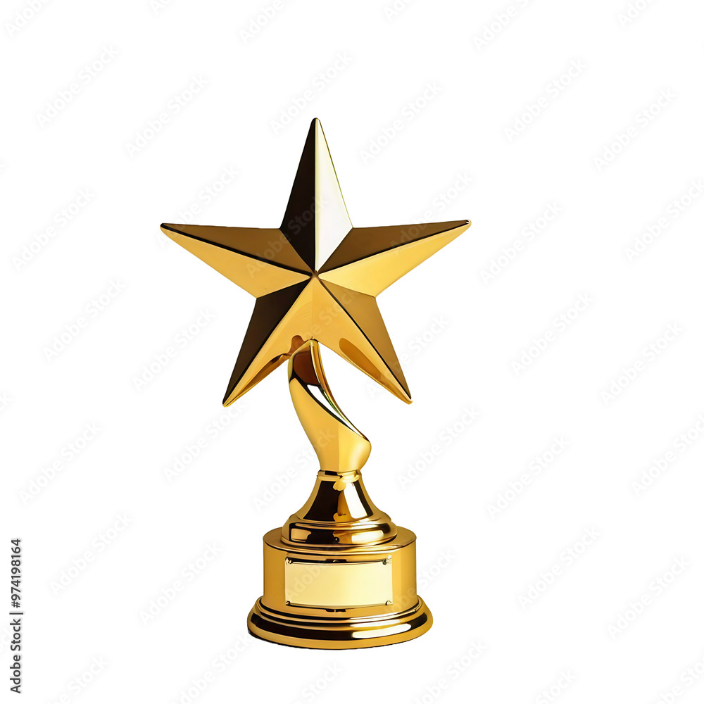 Golden star trophy, isolated, transparent background, no background. PNG. Golden star trophy, isolated, transparent background, no background. PNG.