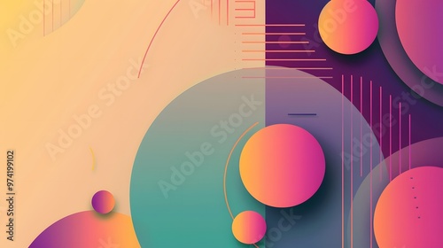 Stunning Abstract Minimal Gradient Shapes and Geometric Background for Modern Design, Creative Projects, and Trendy Visuals, Perfect for Digital Art and Professional Presentations