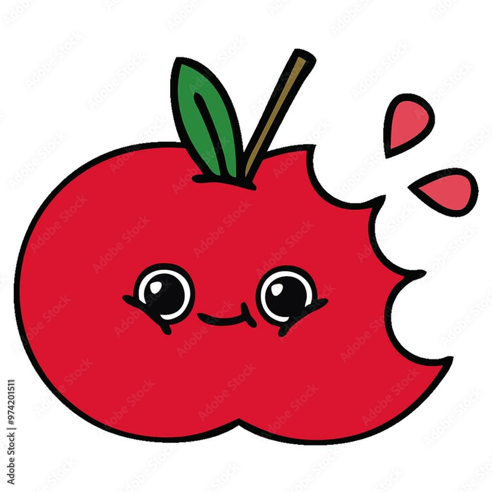 cute cartoon of a apple cute cartoon of a apple