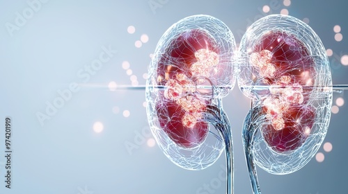 Digital Illustration of Human Kidneys photo