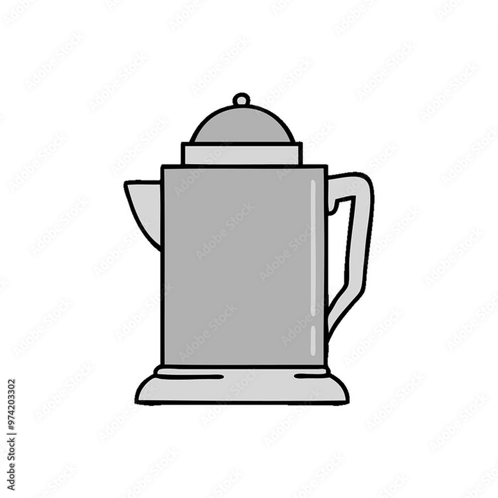 cartoon of an old coffee jug cartoon of an old coffee jug