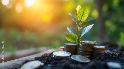 A green finance concept with eco-friendly investment opportunities,