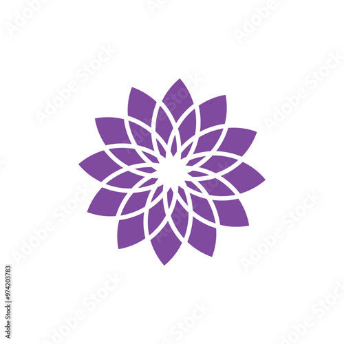 Purple flower econ vector, modern design for beauty template