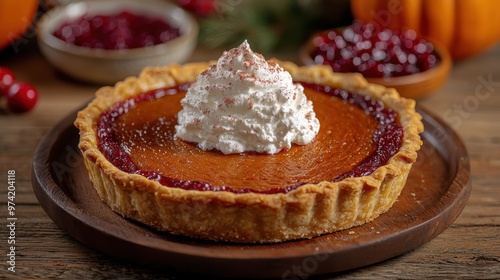 Delicious Pumpkin Pie with Whipped Cream