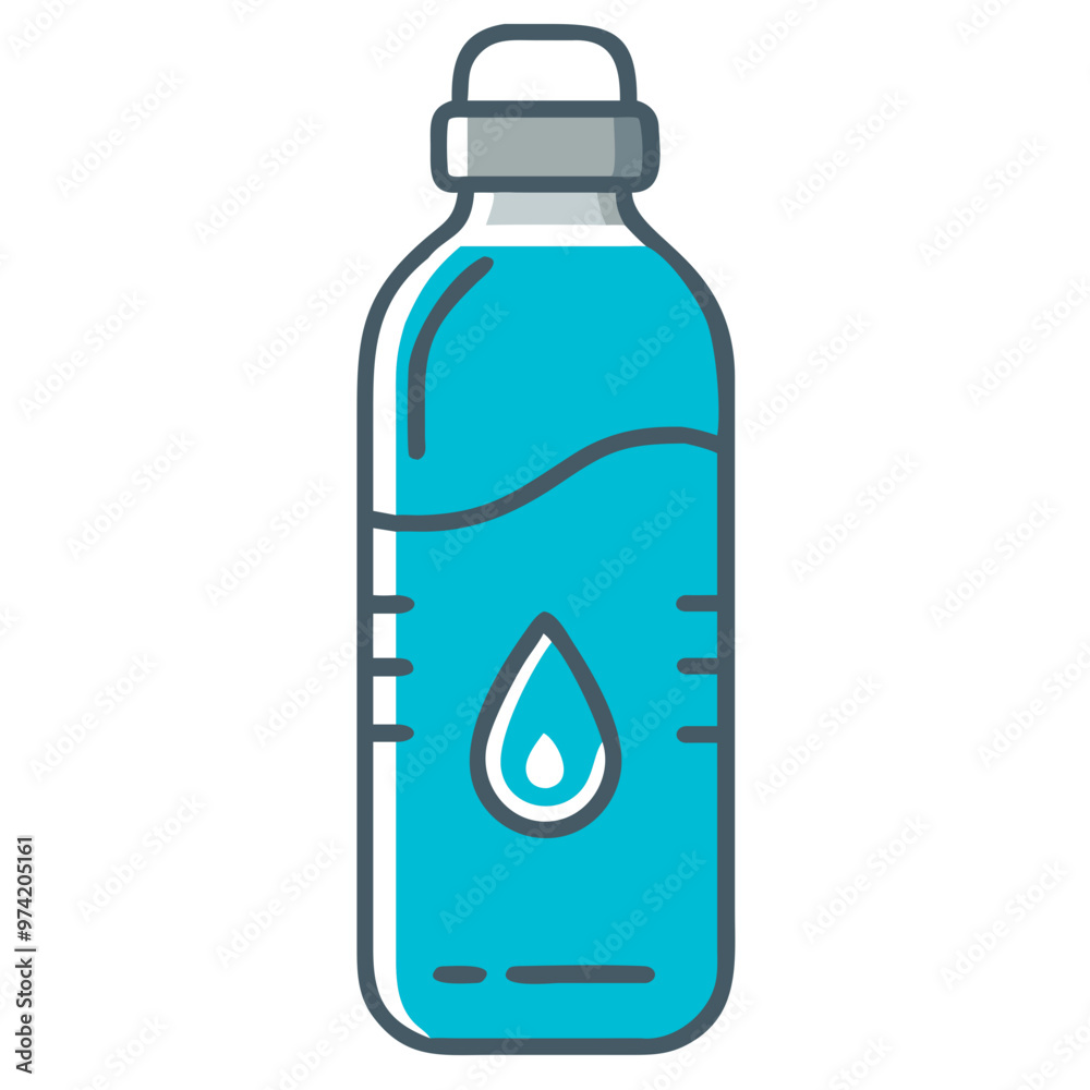Water Bottle Icon, Blue Vector for Hydration and Fitness
Water Bottle Icon, Blue Vector for Hydration and Fitness