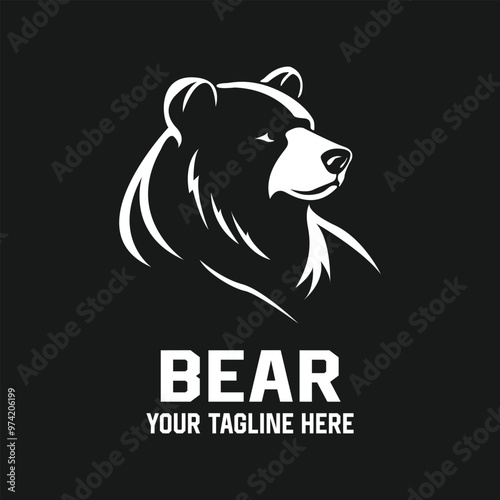 simple bear logo, bear silhouette
