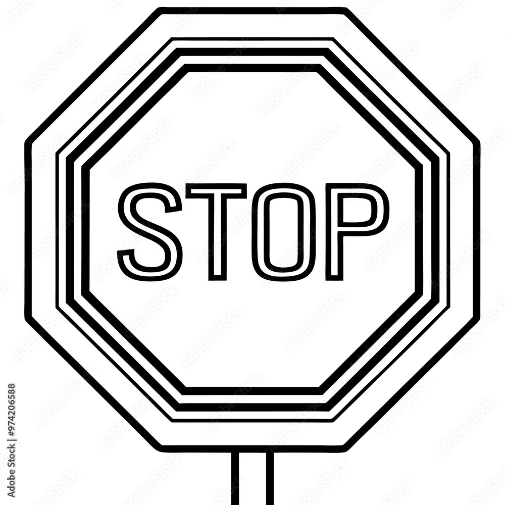 stop sign outline coloring book page line art drawing stop sign outline coloring book page line art drawing