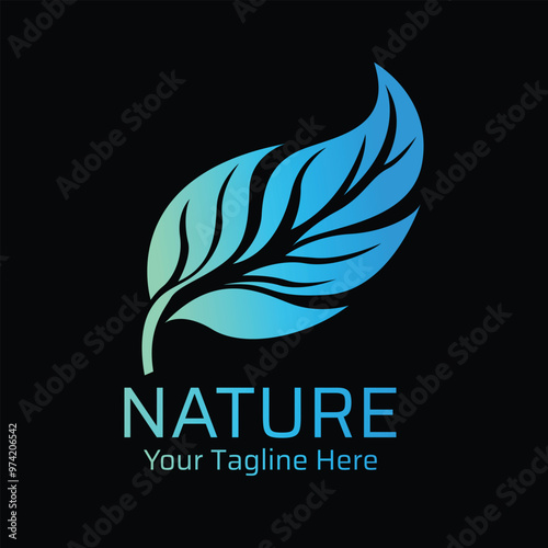 leaf logo, nature modern logo