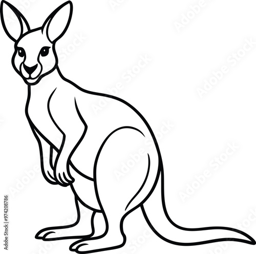 Fun Coloring Pages Kangaroo with Joey in Its Pouch
