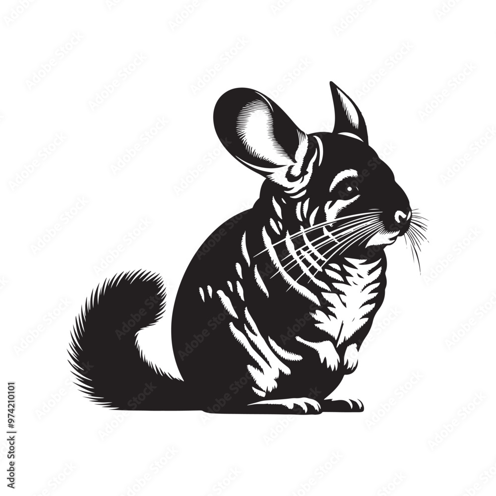 Obraz premium Simplified chinchilla silhouette for versatile media projects - Chinchilla illustration - minimallest chinchilla vector 