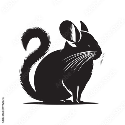 Captivating chinchilla silhouette for unique design work - Chinchilla black vector
