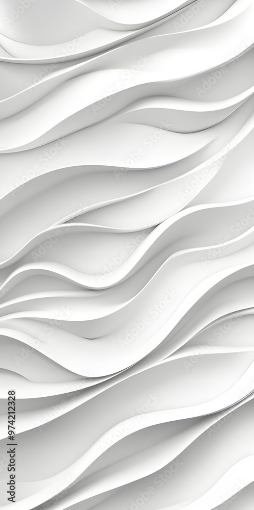 Obraz premium Minimalist style pure white wave world wallpaper