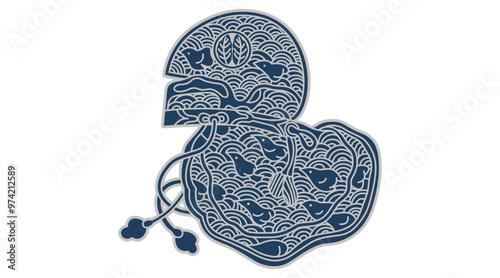 筒描調家紋素材・鳥兜