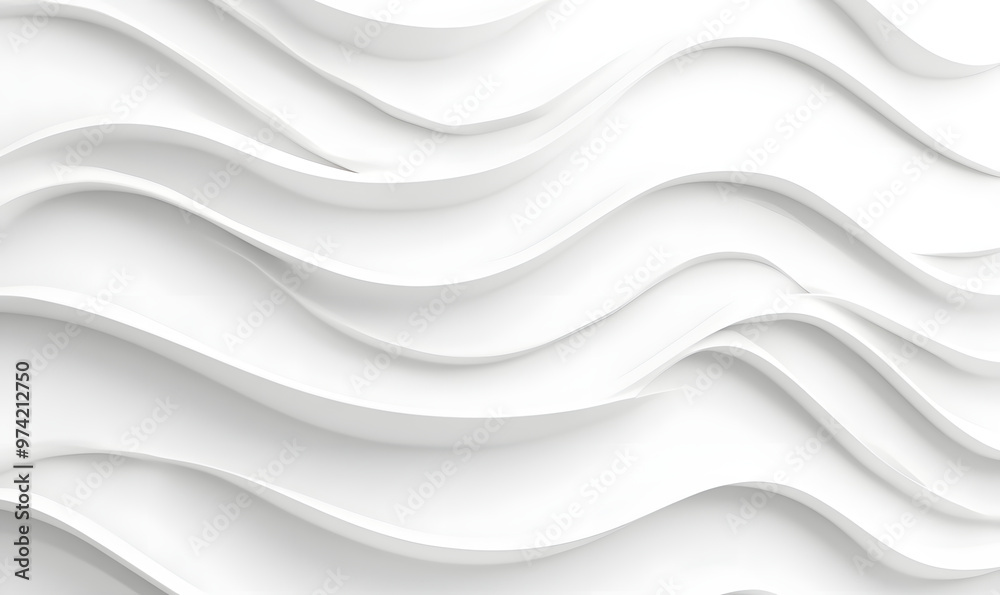 Fototapeta premium Minimalist style pure white wave world wallpaper