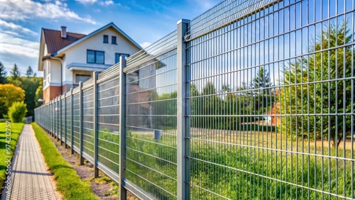 Anti-climb fencing made of galvanized iron installed around property boundary to prevent intruders from climbing