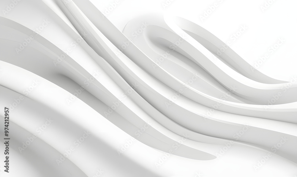 Obraz premium Minimalist style pure white wave world wallpaper
