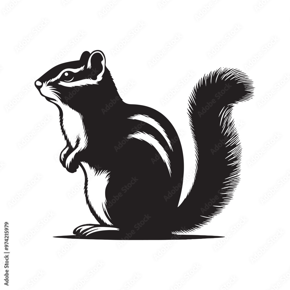 Detailed chipmunk silhouette for versatile artistic designs - Chipmunk black vector
Detailed chipmunk silhouette for versatile artistic designs - Chipmunk black vector