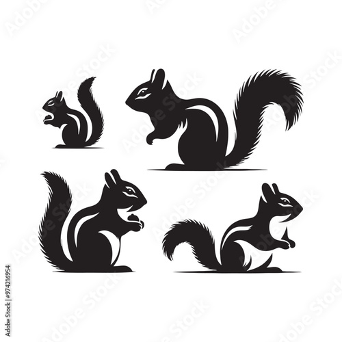 Elegant chipmunk silhouette for versatile artistic and media use - Chipmunk black vector
