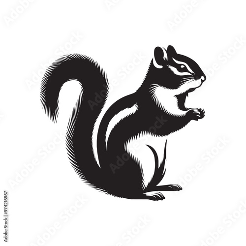 Creative chipmunk silhouette for innovative design applications - Chipmunk illustration - minimallest chipmunk vector
