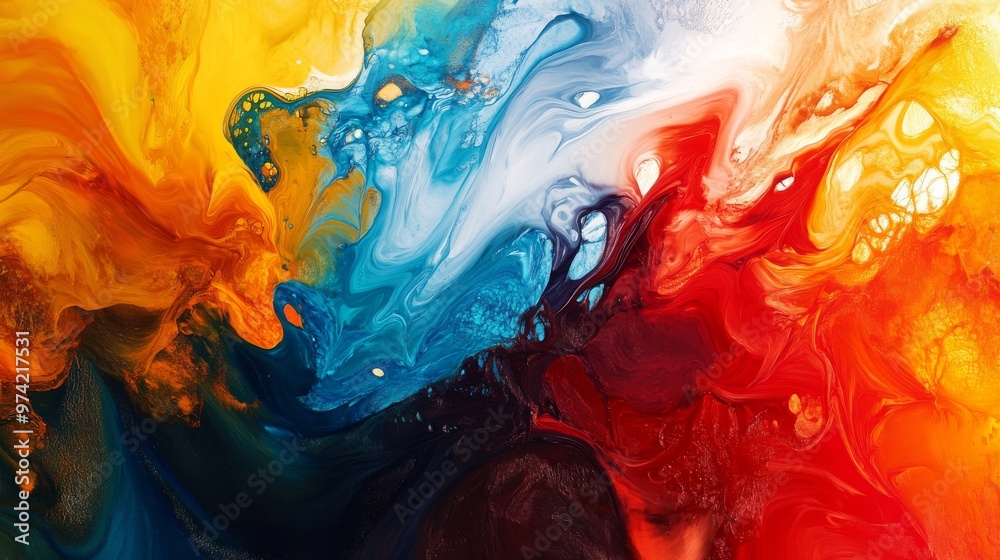Fluid background art with swirling paint strokes, dynamic brushwork, vibrant colors Fluid background art with swirling paint strokes, dynamic brushwork, vibrant colors
