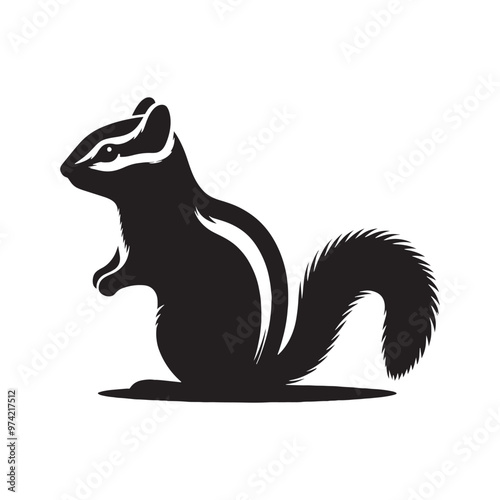 Captivating chipmunk silhouette for unique media projects - Chipmunk black vector
