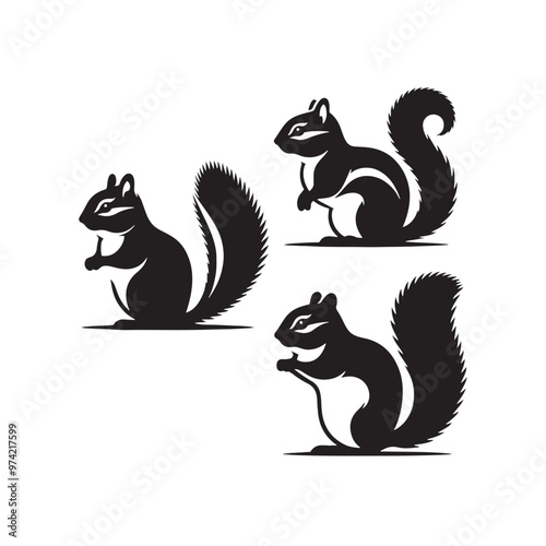 Stylish chipmunk silhouette for modern media and creative uses - Chipmunk black vector

