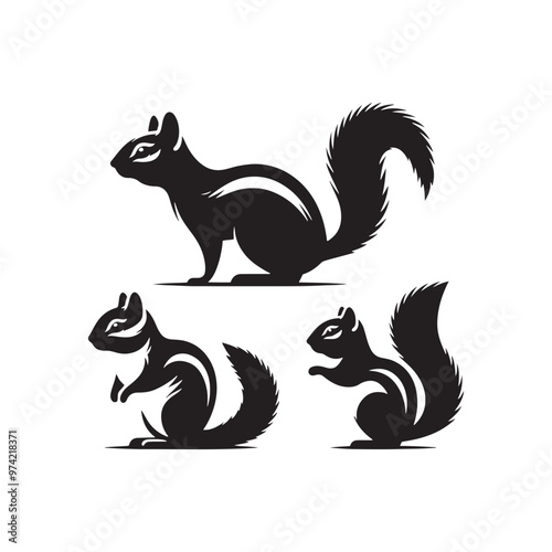 Simplified chipmunk silhouette for modern digital and print artwork - Chipmunk illustration - minimallest chipmunk vector
