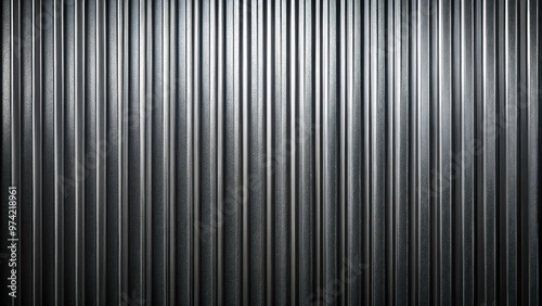 Black corrugated metal texture surface with a shiny galvanize steel finish