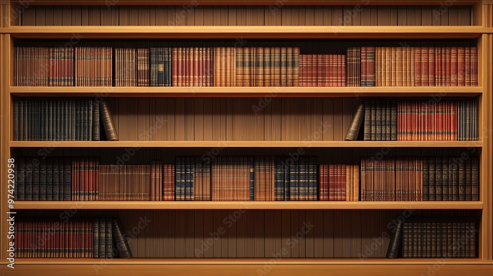 Wooden Bookshelf Filled With Antique Books Wooden Bookshelf Filled With Antique Books