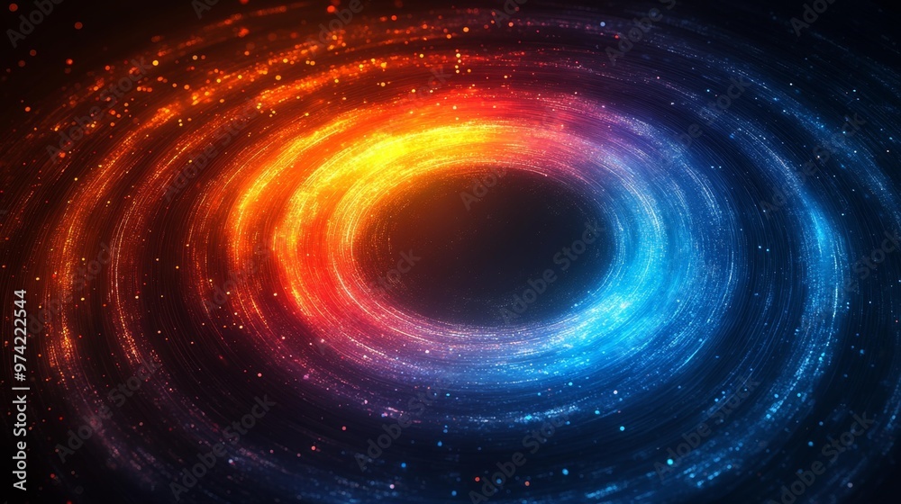 Obraz premium Abstract Swirling Light in Red and Blue Generative AI