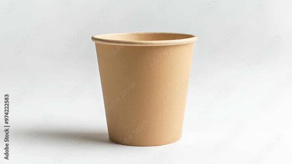 A brown paper cup for coffee or tea, isolated on white background. A brown paper cup for coffee or tea, isolated on white background.
