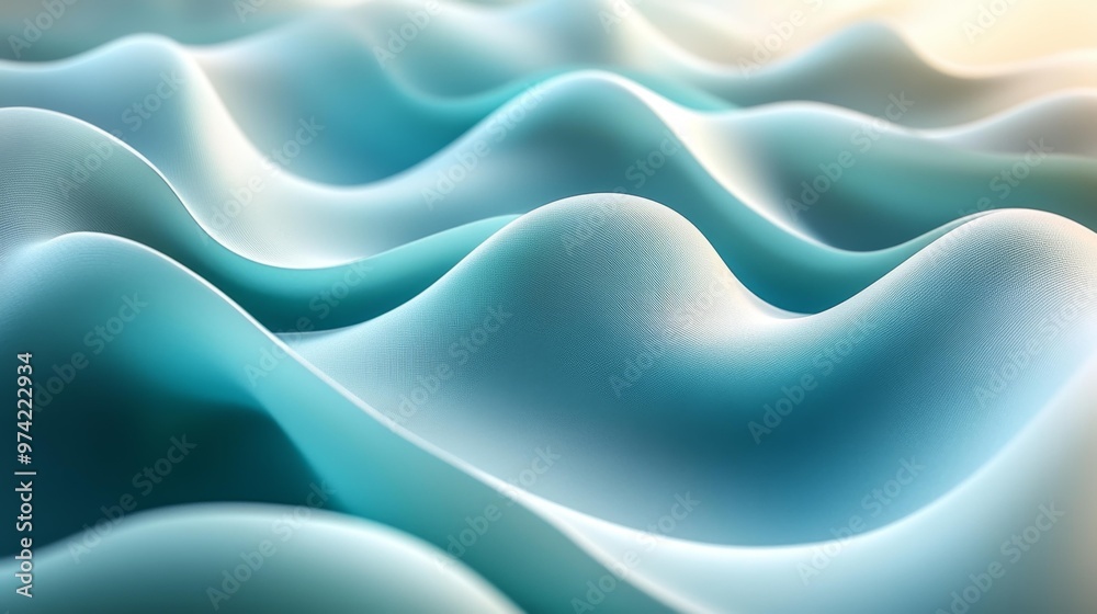 Soothing Blue Abstract Waves Generative AI Soothing Blue Abstract Waves Generative AI