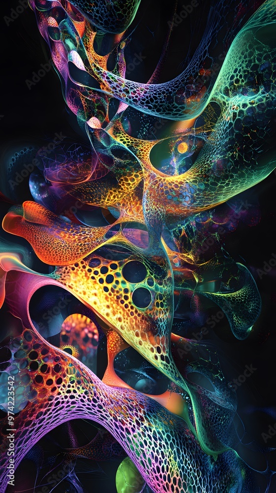 Protein Folding Process: Abstract depiction of protein folding, with intricate shapes and dynamic colors.
Protein Folding Process: Abstract depiction of protein folding, with intricate shapes and dynamic colors.