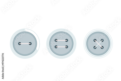 This illustration shows a white button on a piece of clothing.