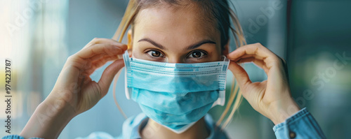 Woman Wearing a Face Mask photo