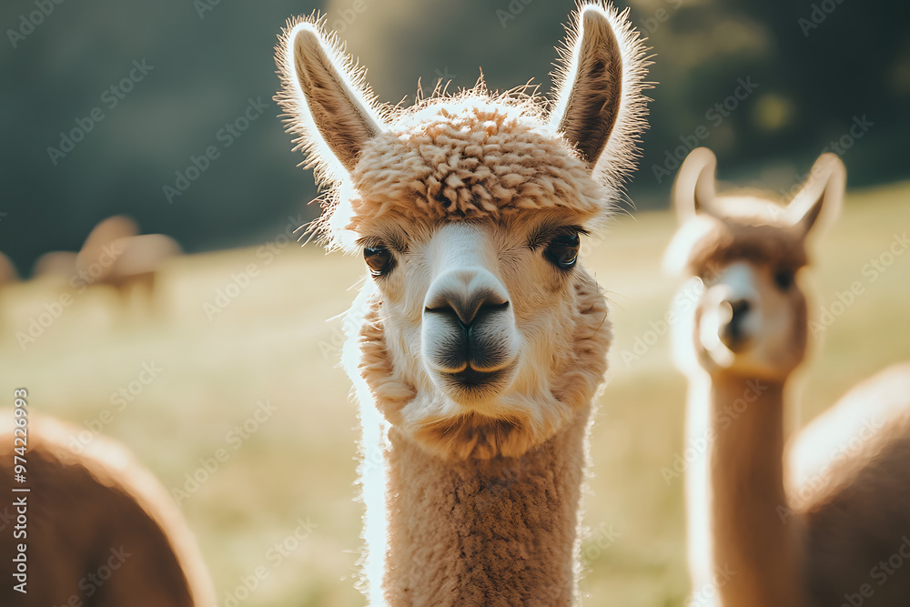 Obraz premium Alpaca in a mountain.