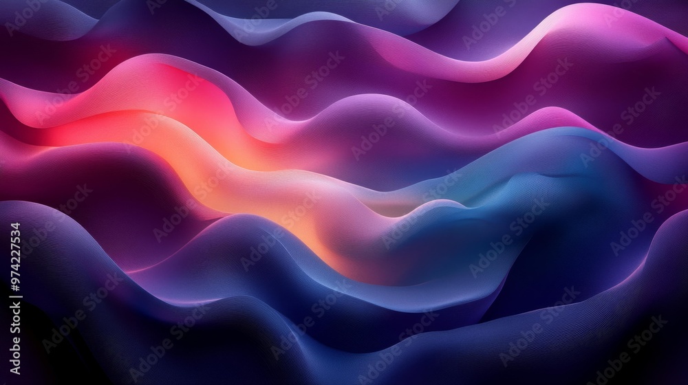 Obraz premium Abstract Fluid Gradient Waves Generative AI