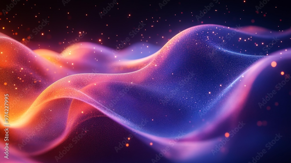 Obraz premium Abstract Colorful Light Waves Generative AI