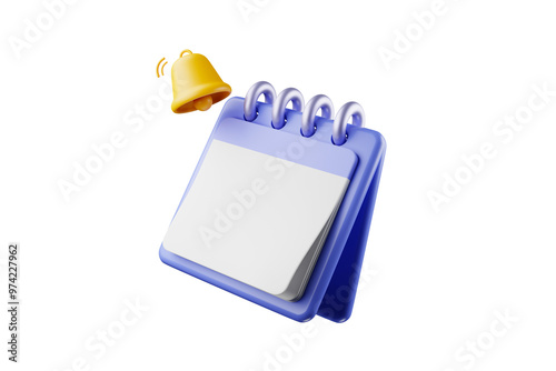 Foto 3D calendar icons mark the date and time for event meeting reminders