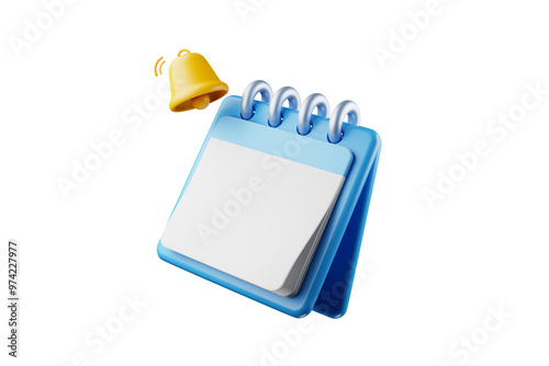 3D calendar icons mark the date and time for event meeting reminders. Calendar with 3D clock for appointments, due dates, vacation planning. 3d alarm clock illustration